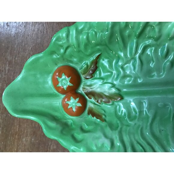 Imperial Ironstone Leaf Plate Japan NK Porcelain Vintage Tomato Cabbage Lettuce - Picture 2 of 4